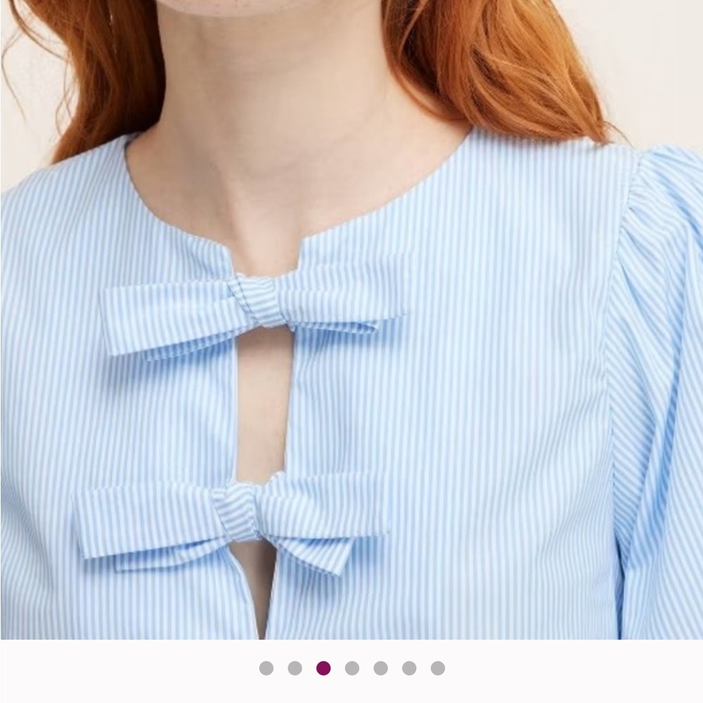 Kate Spade x Target Blue and White stripe bow top, NWT, Size XL
